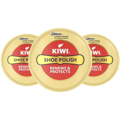 KIWI Shoe Polish Tin, Neutral, 1.7 oz (50ml), 3-Pack