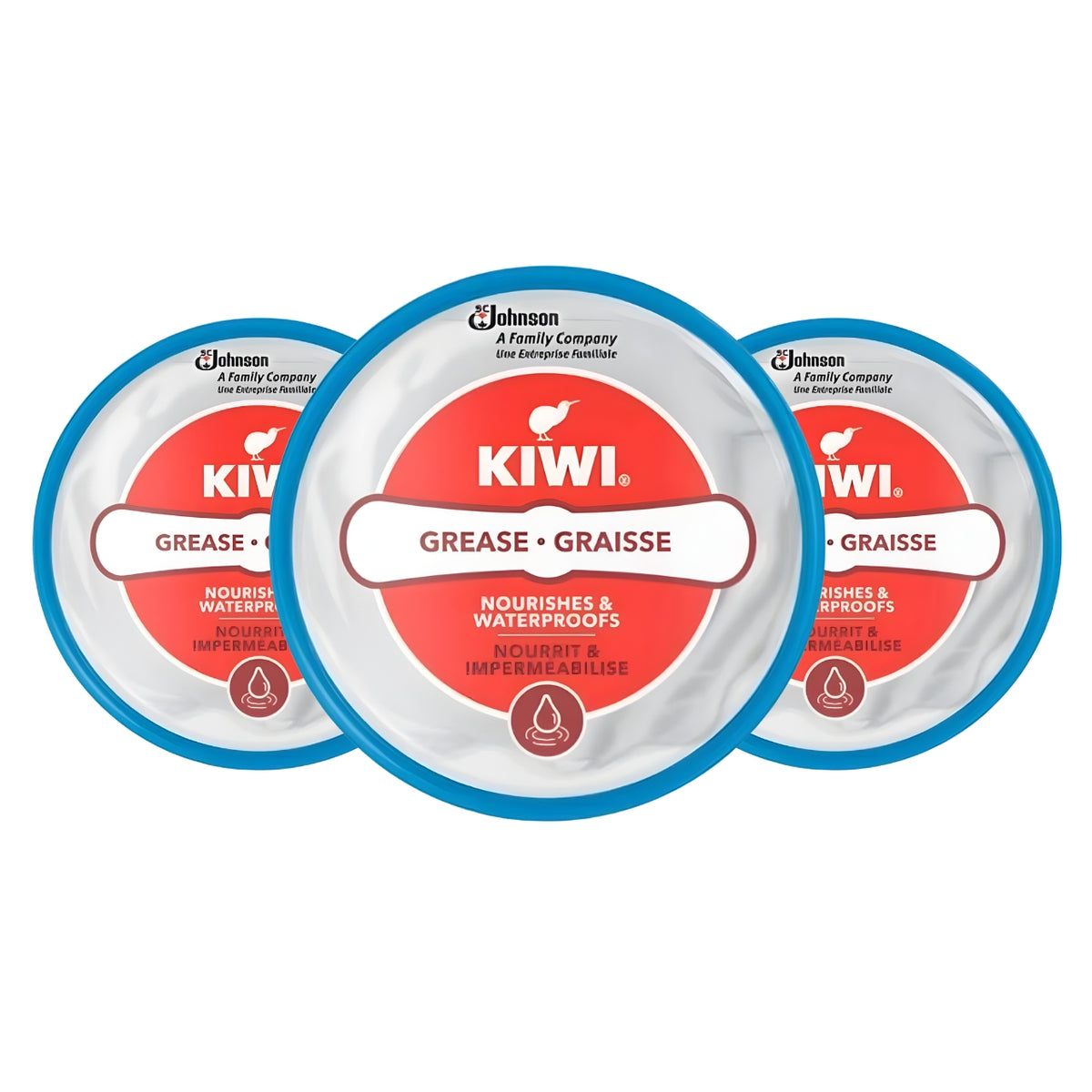 KIWI Leather Grease Conditioner, Neutral, 50ml, 3-Pack