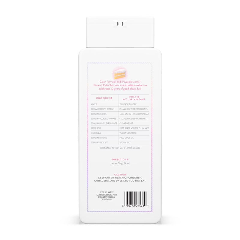 Native Body Wash, Piece of Cake, 18oz