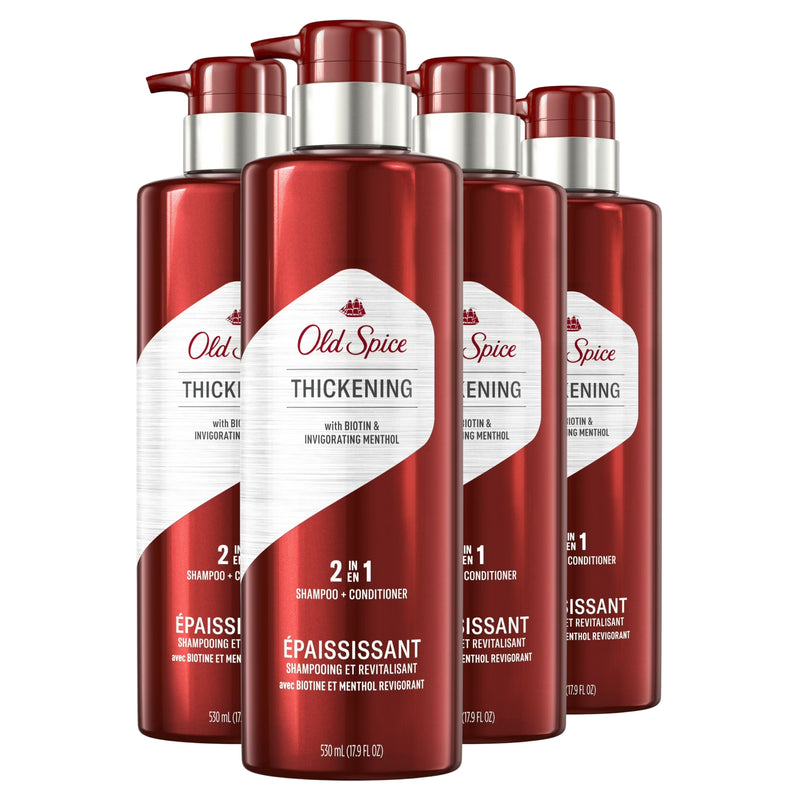 Old Spice Thickening 2-in-1 Shampoo + Conditioner with Biotin & Menthol, 17.9oz