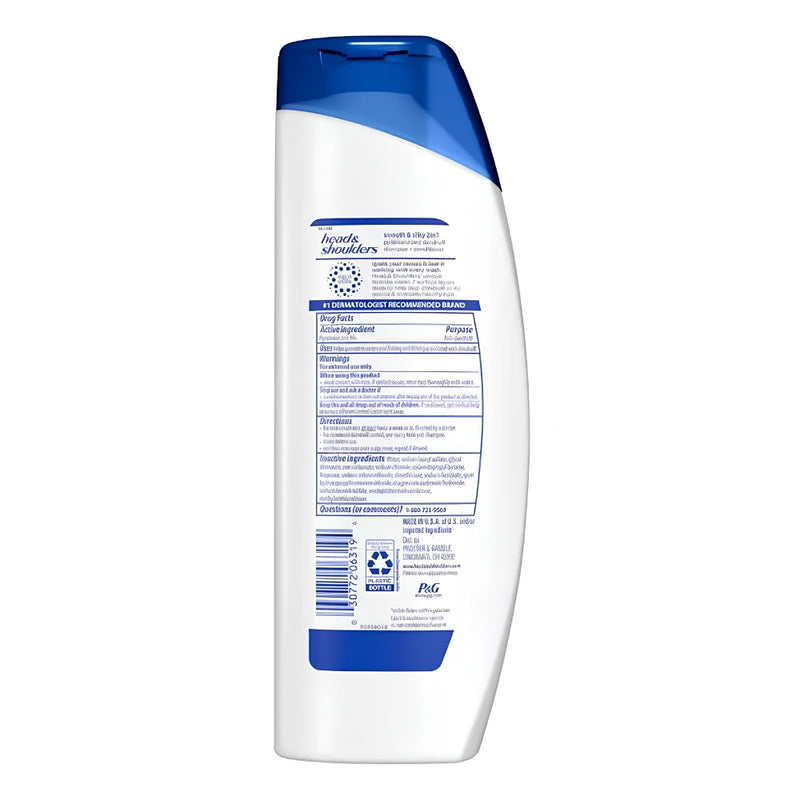 Head & Shoulders 2-in-1 Dandruff Shampoo + Conditioner, Smooth and Silky, 12.5oz