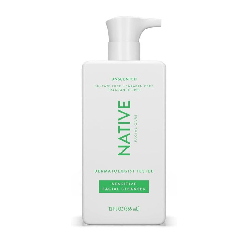 Native Sensitive Facial Cleanser, Unscented, 12oz