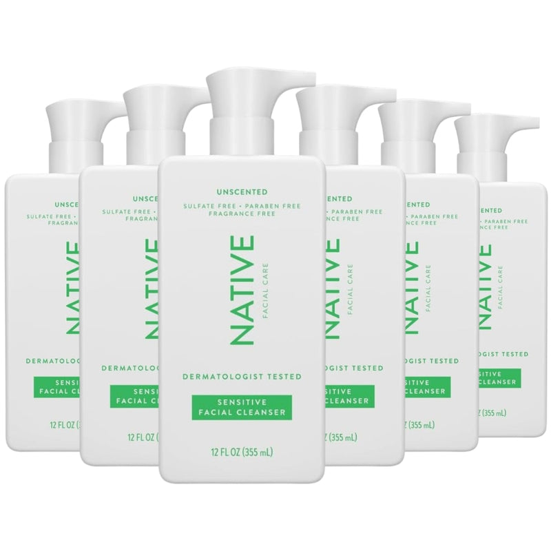 Native Sensitive Facial Cleanser, Unscented, 12oz