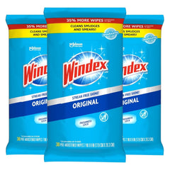 Windex Glass Cleaning Wipes, Original, 38 Count