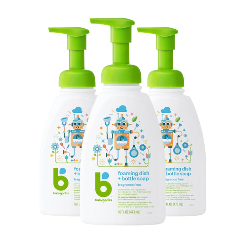 Babyganics Foaming Dish & Bottle Soap, Fragrance Free, 16oz