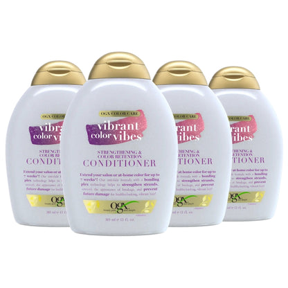 OGX Color Care Vibrant Color Vibes Strengthening & Color Retention Conditioner, 13 oz, 4-Pack