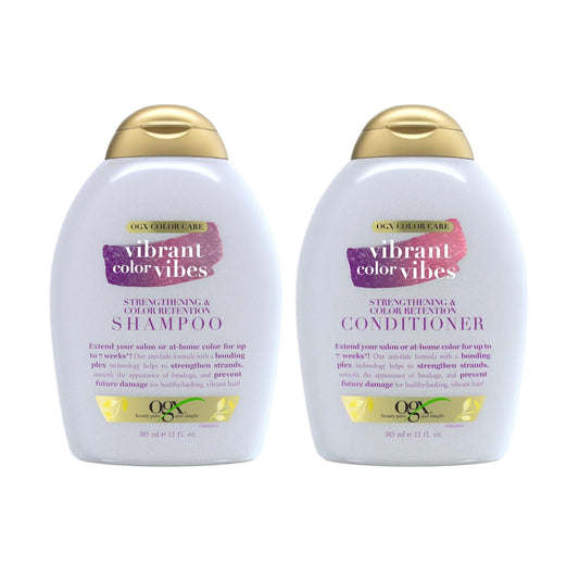 OGX Color Care Vibrant Color Vibes Strengthening & Color Retention Shampoo & Conditioner Set, 13oz -