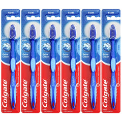 Colgate Extra Clean Toothbrush, Firm Bristles, 6-Pack, Colors May Vary