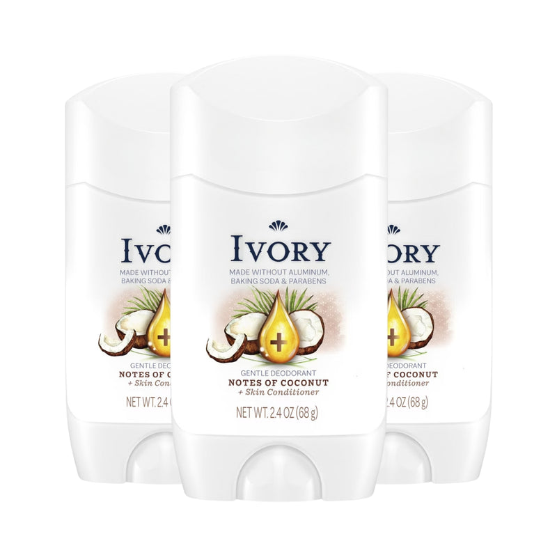 Ivory Aluminum-Free Gentle Deodorant, Notes of Coconut, 2.4oz