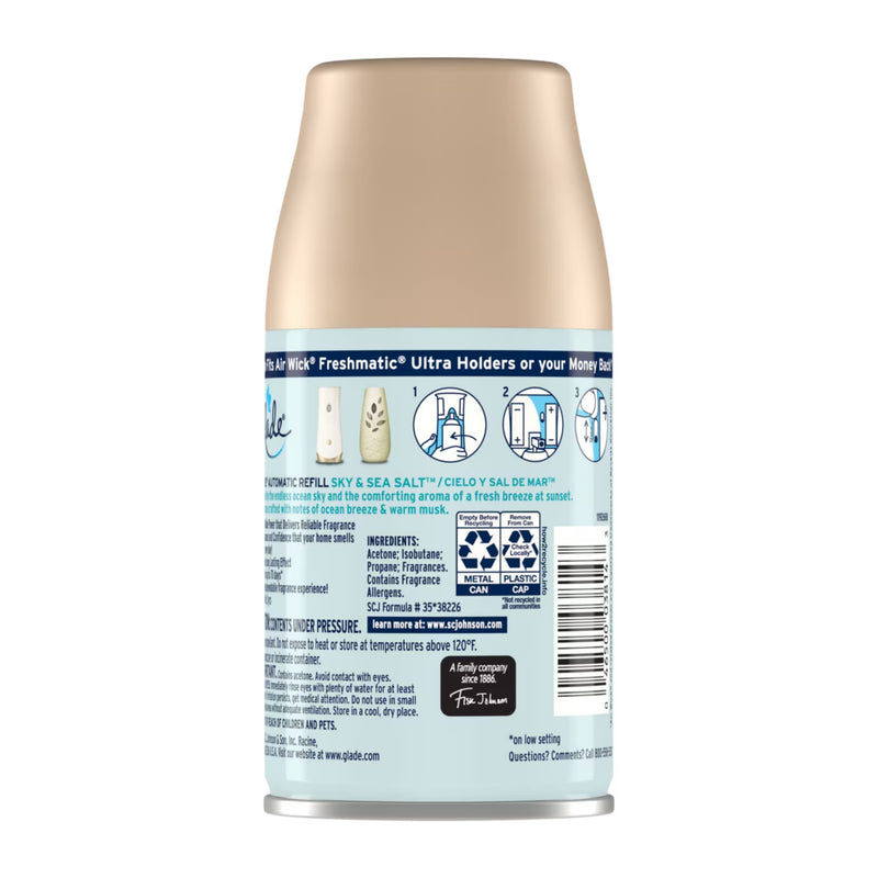 Glade Automatic Spray Refill, Sky & Sea Salt, 6.2oz