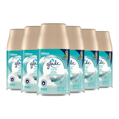 Glade Automatic Spray Refill, Sky & Sea Salt, 6.2 oz, 6-Pack