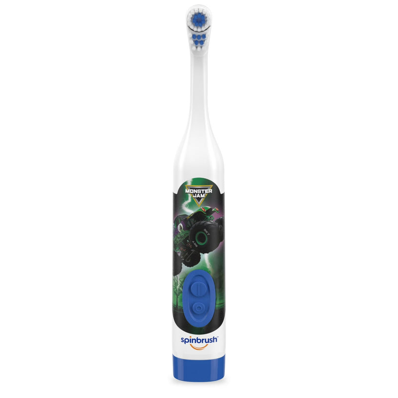 Spinbrush Kids Battery Powered Soft Bristle Toothbrush, Monster Jam Grave Digger