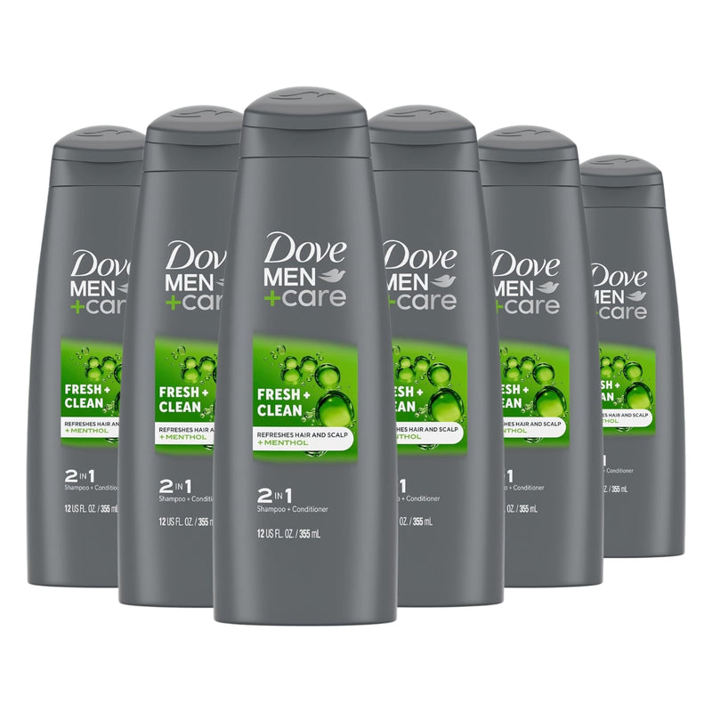 Dove Men+Care 2-in-1 Shampoo & Conditioner, Fresh + Clean, 12 oz