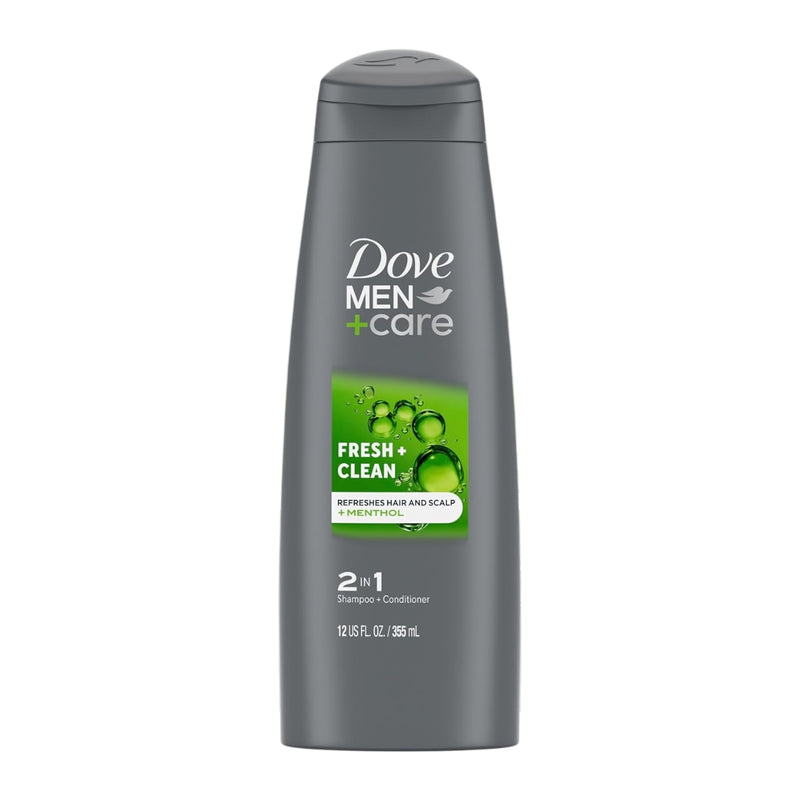 Dove Men+Care 2-in-1 Shampoo & Conditioner, Fresh + Clean, 12 oz