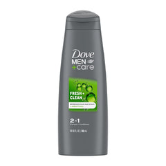 Dove Men+Care 2-in-1 Shampoo & Conditioner, Fresh + Clean, 12 oz