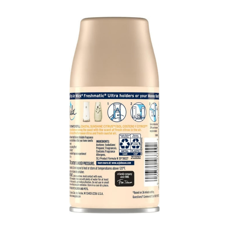 Glade Automatic Spray Refill, Coastal Sunshine Citrus, 6.2oz