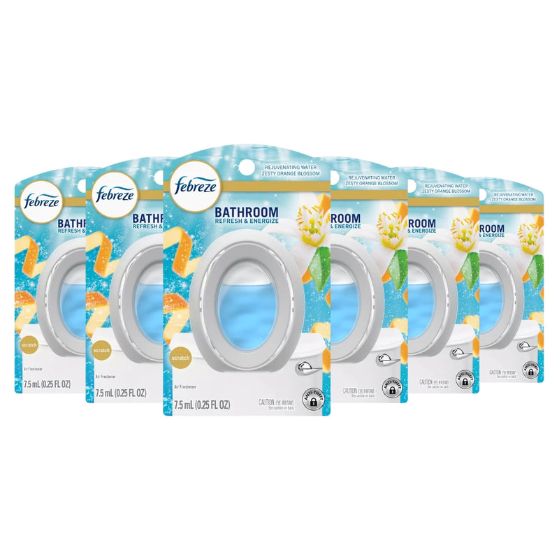 Febreze Bathroom Air Freshener, Refresh & Energize, Rejuvenating Water Zesty Orange Blossom