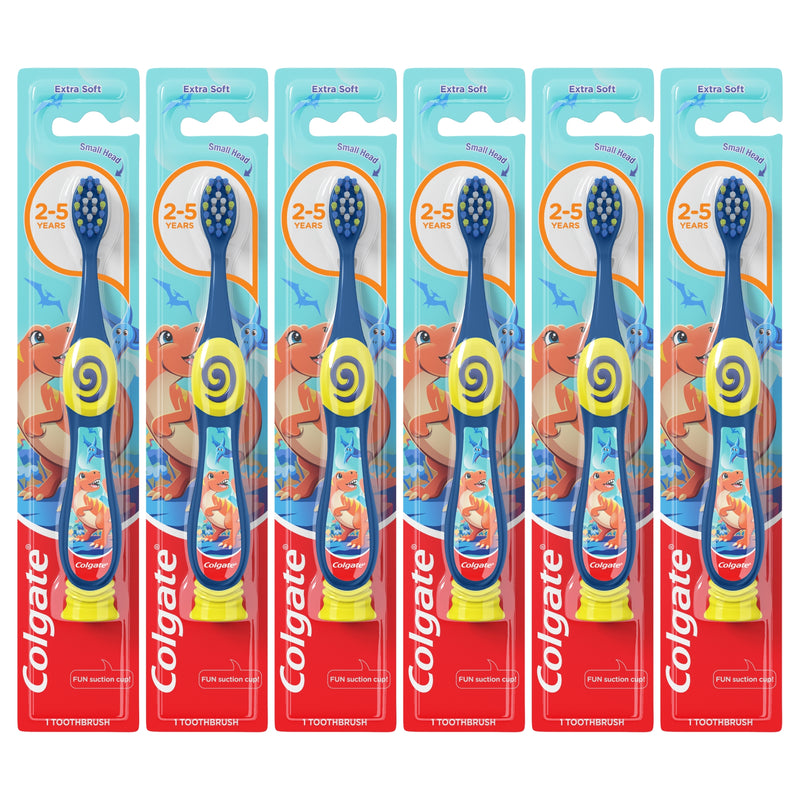 Colgate Kids Toothbrush, Extra Soft Bristles, Dinosaur