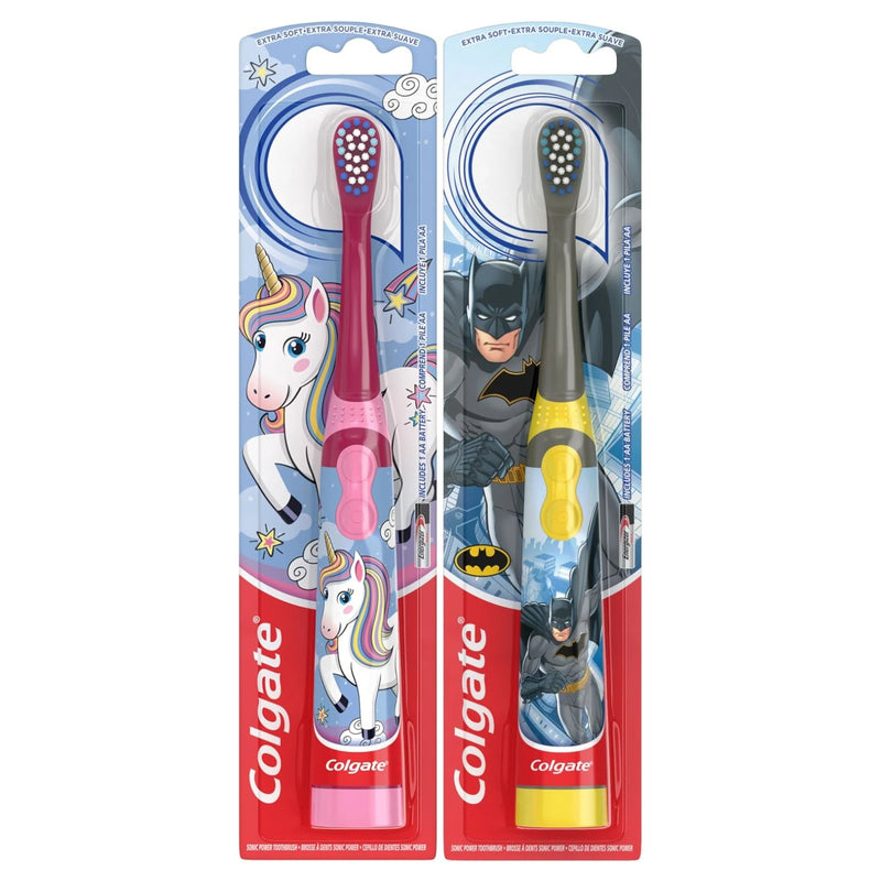 Colgate Kids Battery Powered Toothbrush, 2-Pack - Batman & Unicorn