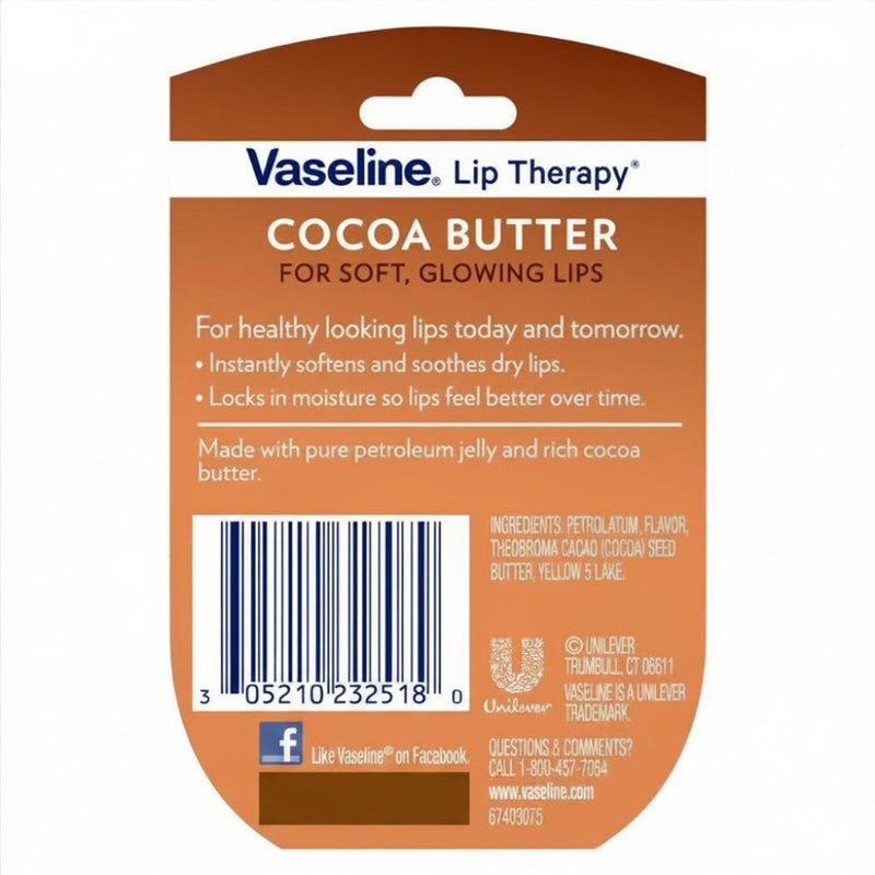 Vaseline Lip Therapy, Travel Size, Cocoa Butter, 0.25oz