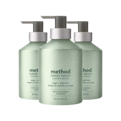 Method Gel Hand Wash, Premium Aluminum Pump Bottle, Sage + Wild Mint, 12 Oz