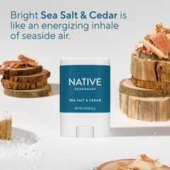 Native Deodorant, Sea Salt & Cedar, Travel Size, 0.35oz, 6-Pack
