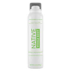 Native Whole Body Deodorant Spray, Cucumber & Mint, 3.5oz
