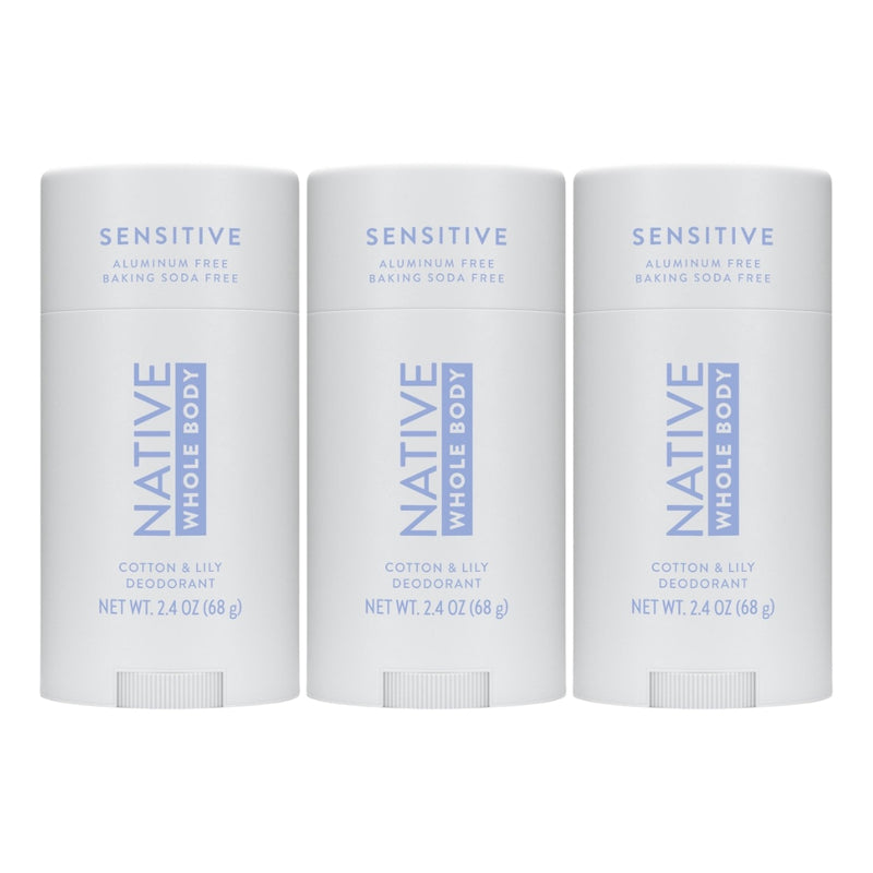 Native Whole Body Deodorant Stick, Cotton & Lily, 2.4oz