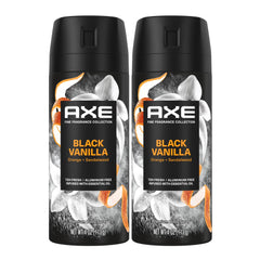 AXE Fine Fragrance Collection Premium Body Spray, Black Vanilla Orange + Sandalwood, 4oz, 2-Pack