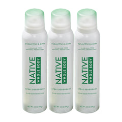 Native Whole Body Deodorant Spray, Eucalyptus & Mint, 3.5oz