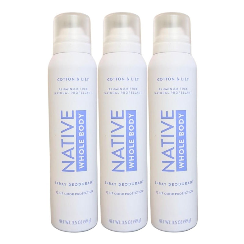 Native Whole Body Deodorant Spray, Cotton & Lily, 3.5oz