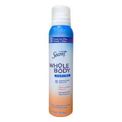 Secret Cooling Whole Body Deodorant Spray, Peach + Vanilla Blossom, 3.5oz