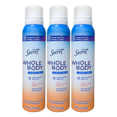 Secret Cooling Whole Body Deodorant Spray, Peach + Vanilla Blossom, 3.5oz
