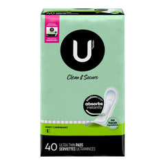 U by Kotex Clean & Secure Ultra Thin Pads, Heavy, 40 Count