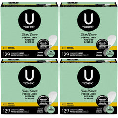 U by Kotex Clean & Secure Period Liner, Regular, 129 Count