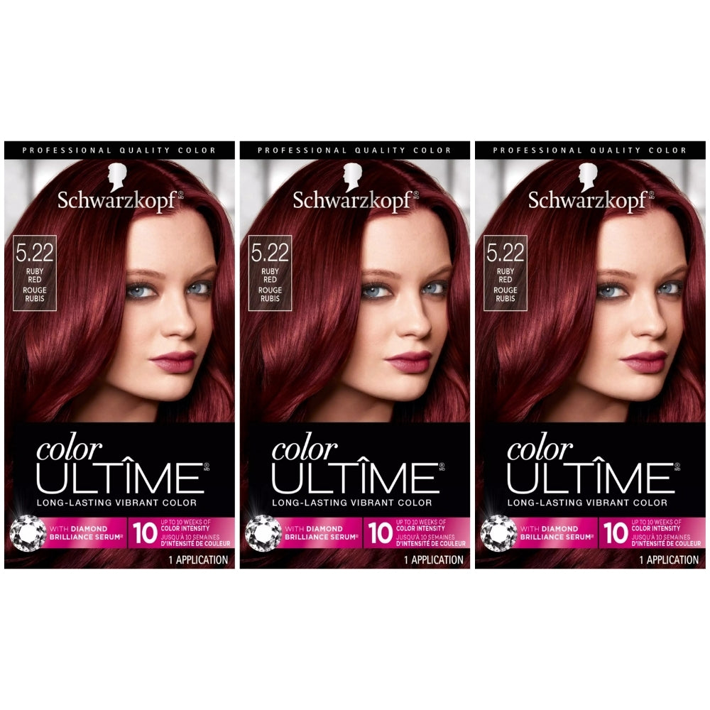 Schwarzkopf Color Ultime Long-Lasting Vibrant Hair Color, 5.22 Ruby Red -