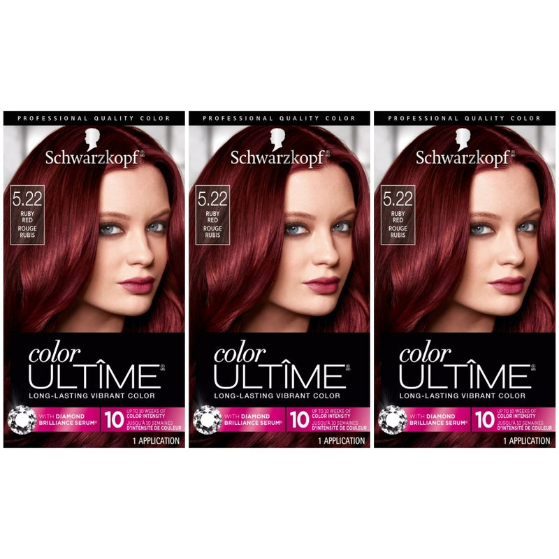 Schwarzkopf Color Ultime Long-Lasting Vibrant Hair Color, 5.22 Ruby Red