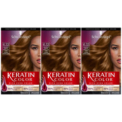 Schwarzkopf Keratin Color Permanent Hair Color, 6.33 Light Gold Brown