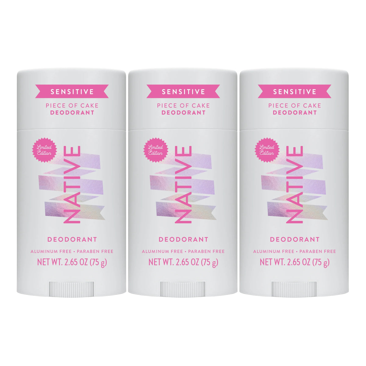 Native Sensitive Deodorant Stick, Piece of Cake, 2.65oz -