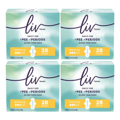 Liv by Kotex Period & Pee Pads, Ultra Thin, Regular, 28 Count