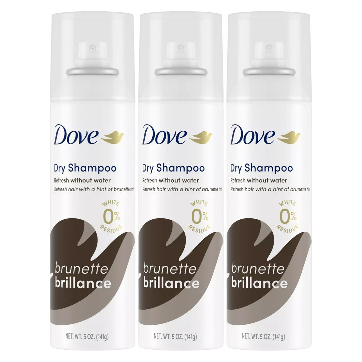 Dove Dry Shampoo, Brunette Brilliance, 5 oz, 3-Pack