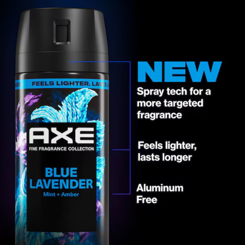 AXE Fine Fragrance Collection Premium Body Spray, Blue Lavender Mint + Amber, 4oz