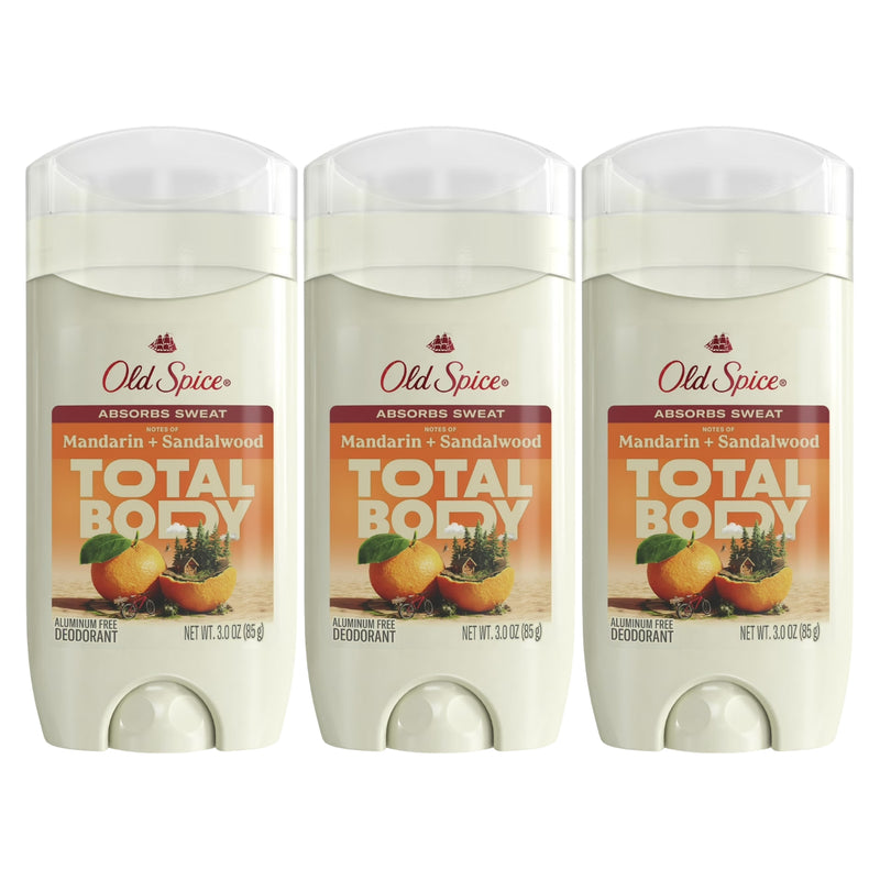 Old Spice Total Body Deodorant, Mandarin + Sandalwood, 3oz