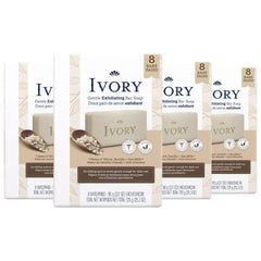 Ivory Gentle Exfoliating Bar Soap, Warm Vanilla + Oat Milk, 3.17oz, 8 Count