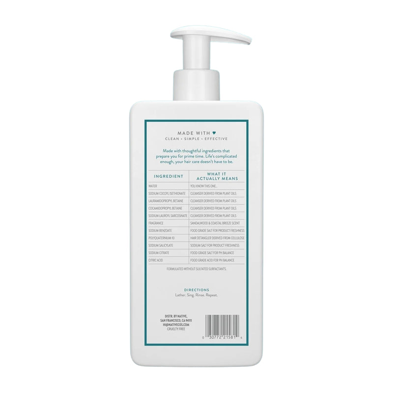Native Full & Thick 2-in-1 Shampoo & Conditioner, Sandalwood & Coastal Breeze, 16.5oz