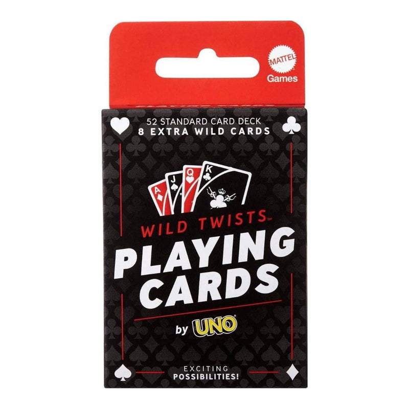 UNO Wild Twists Playing Cards - 52 Standard Card Deck with 8 Extra Wild Cards