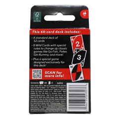 UNO Wild Twists Playing Cards - 52 Standard Card Deck with 8 Extra Wild Cards