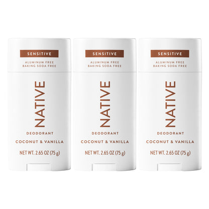 Native Sensitive Deodorant Stick, Coconut & Vanilla, 2.65 oz, image 2