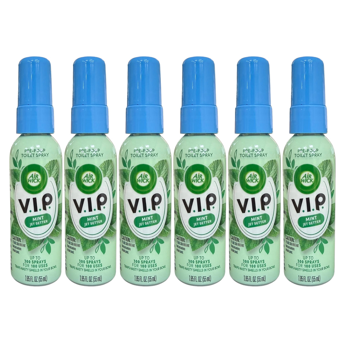 Air Wick V.I.P. Pre-Poop Toilet Spray, Mint Jet Setter, 1.85 oz, 6-Pack
