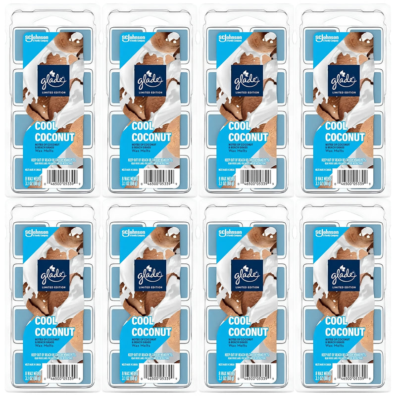 Glade Wax Melts, Cool Coconut, 3.1oz, 8 Count